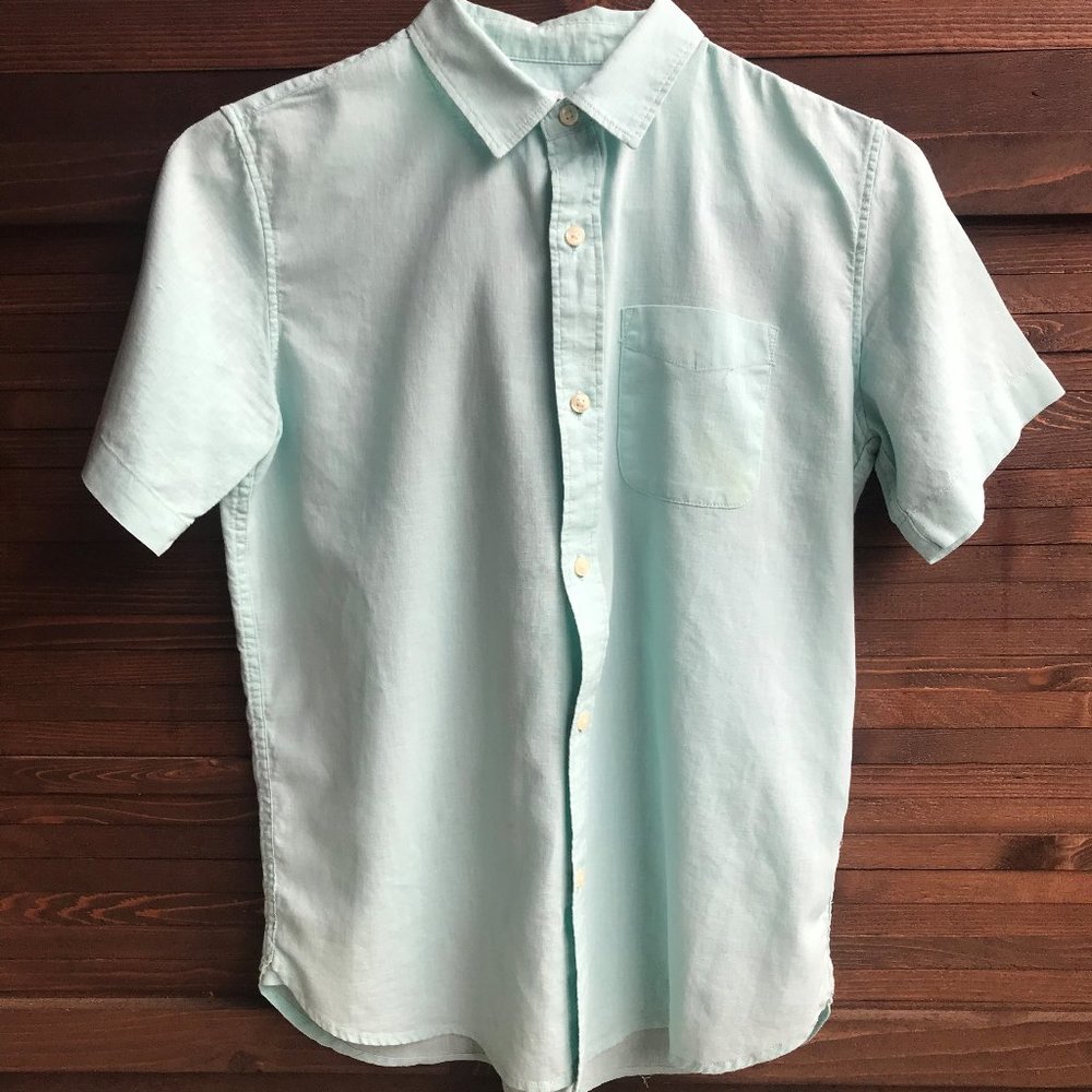 GAP Kids Boys Mint Green button Down Shirt